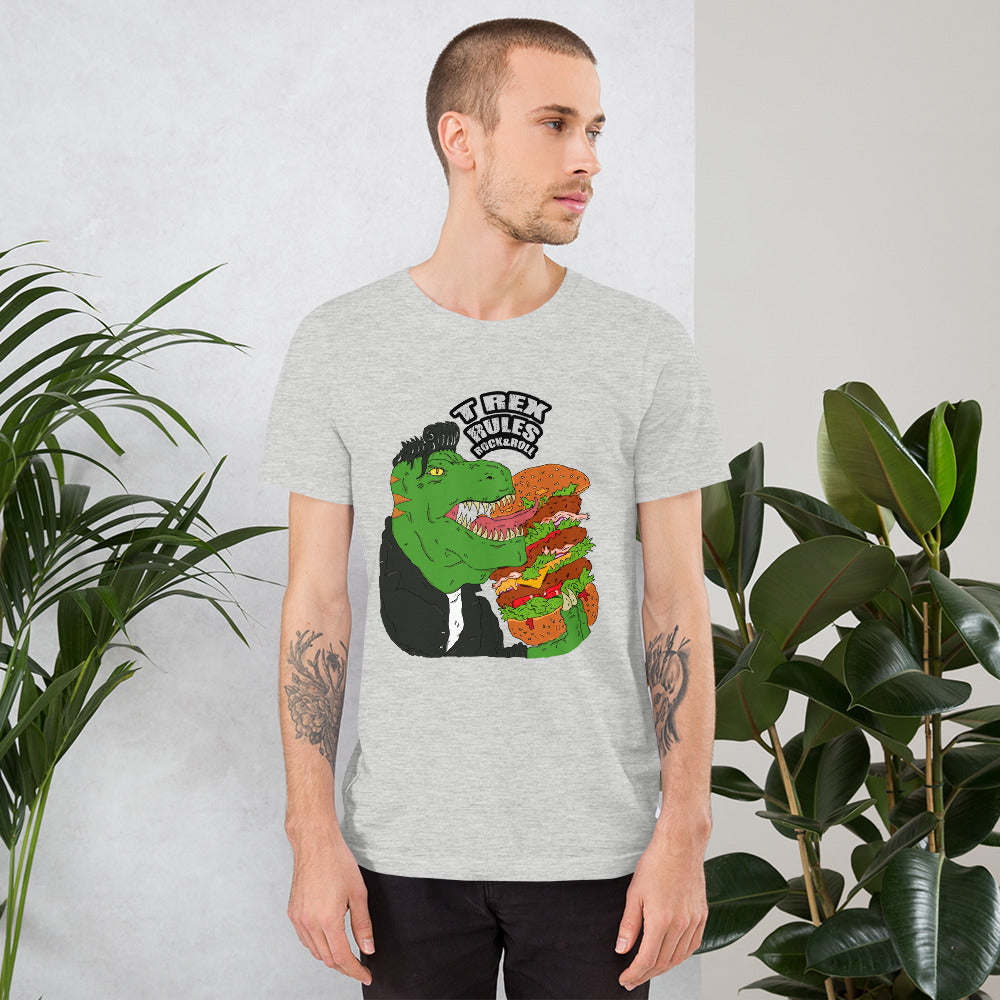 Short-Sleeve Unisex T-Shirt T rex rock&roll - ragnacold Athletic Heather / S