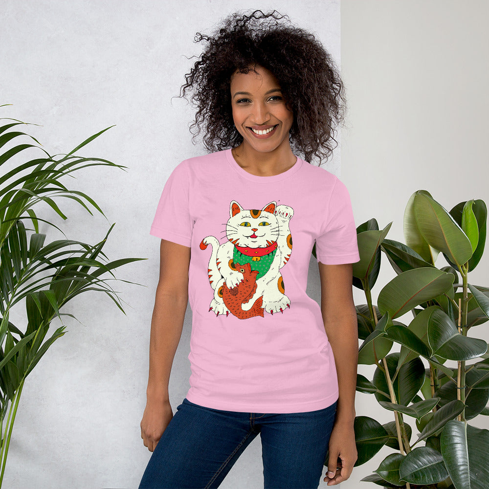 Short-Sleeve Unisex T-Shirt neko money cat - ragnacold Lilac / S