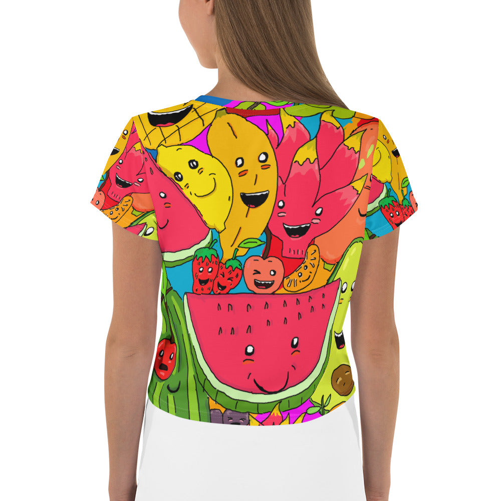 All-Over Print Crop Teefruit tropical rainbow - ragnacold