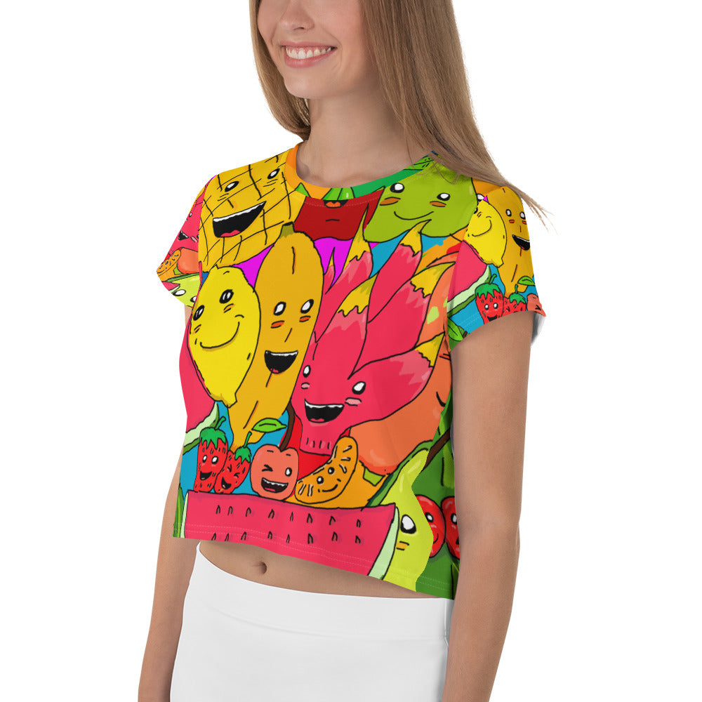 All-Over Print Crop Teefruit tropical rainbow - ragnacold