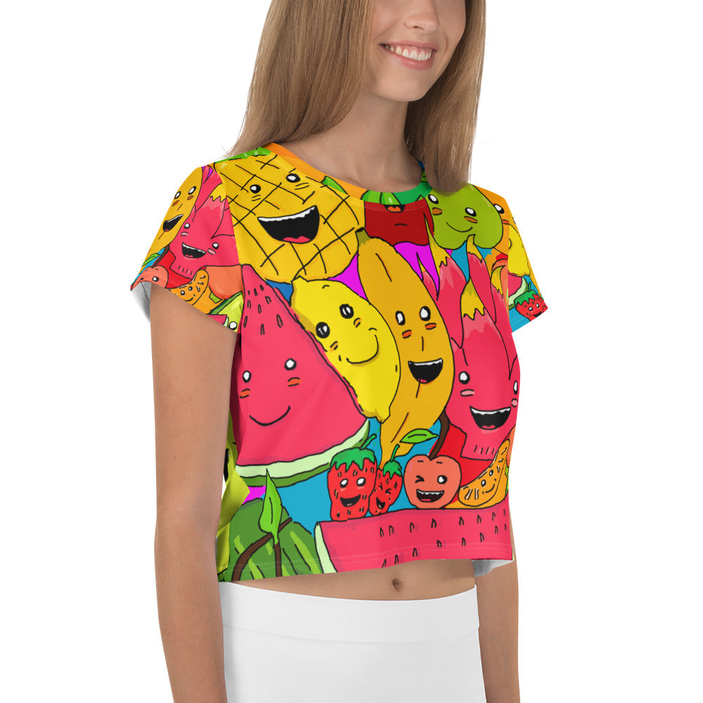 All-Over Print Crop Teefruit tropical rainbow - ragnacold