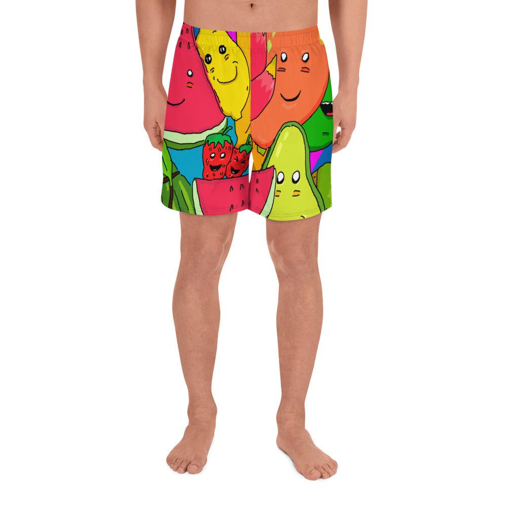 Men's Athletic Long Shorts fruit rainbow - ragnacold XS