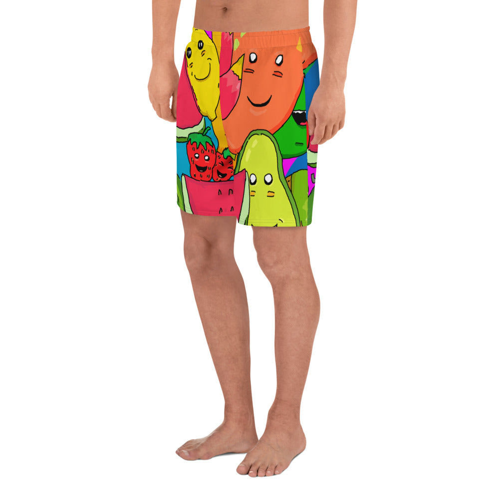 Men's Athletic Long Shorts fruit rainbow - ragnacold