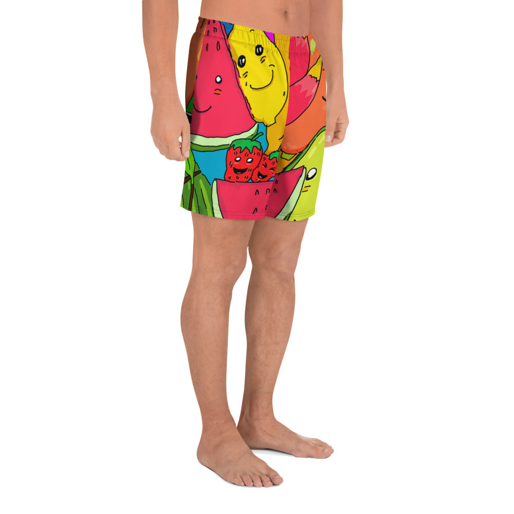 Men's Athletic Long Shorts fruit rainbow - ragnacold