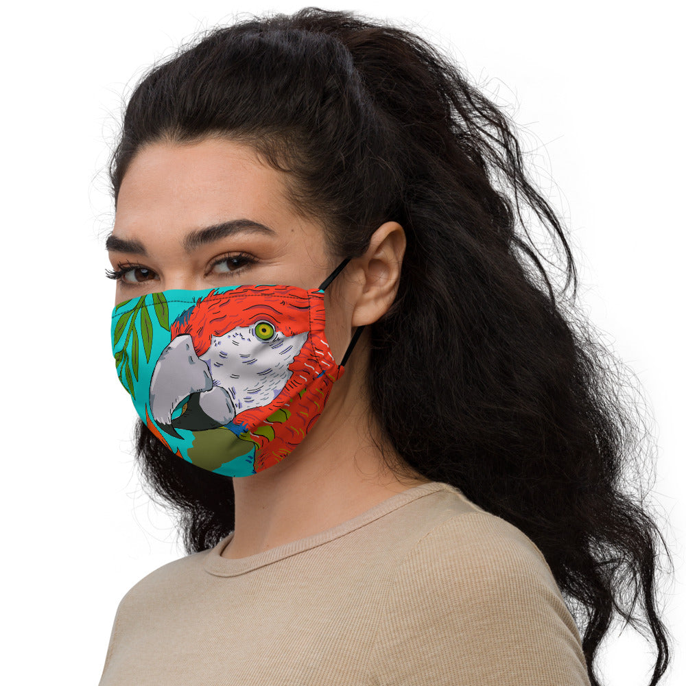 Premium face mask tropical bird parrot - ragnacold