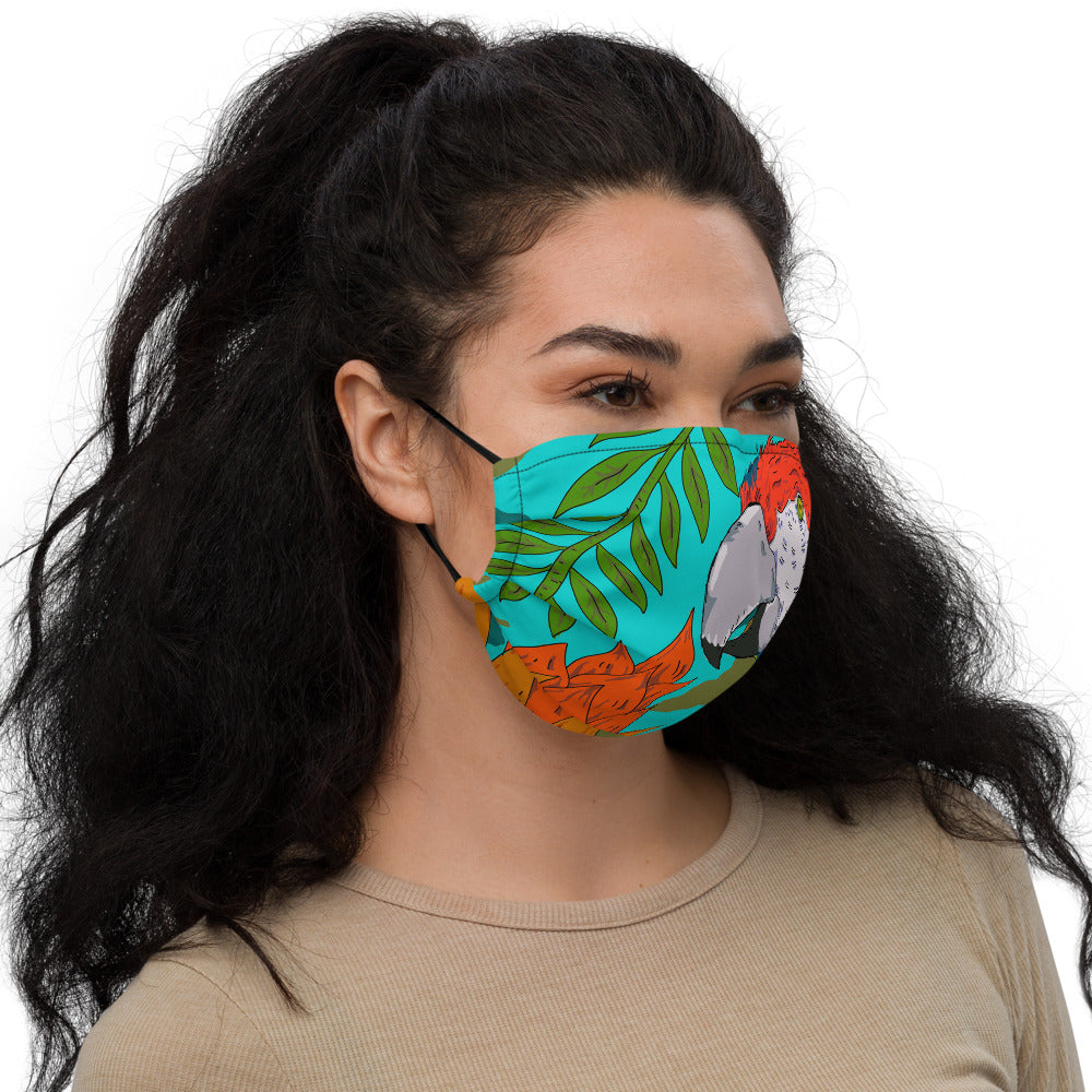 Premium face mask tropical bird parrot - ragnacold