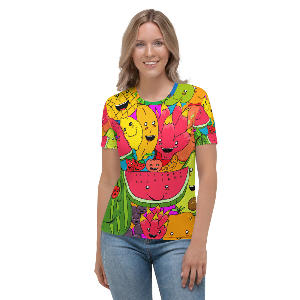 Women's T-shirt fruit tropical rainbow - ragnacold XS