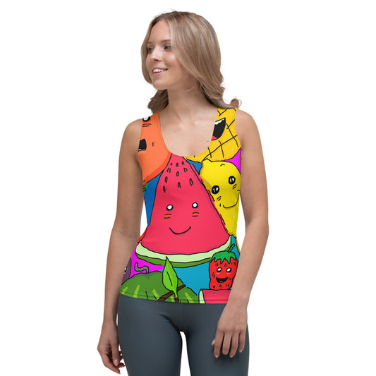 Sublimation Cut & Sew Tank Top tropical fruit rainbow - ragnacold XS