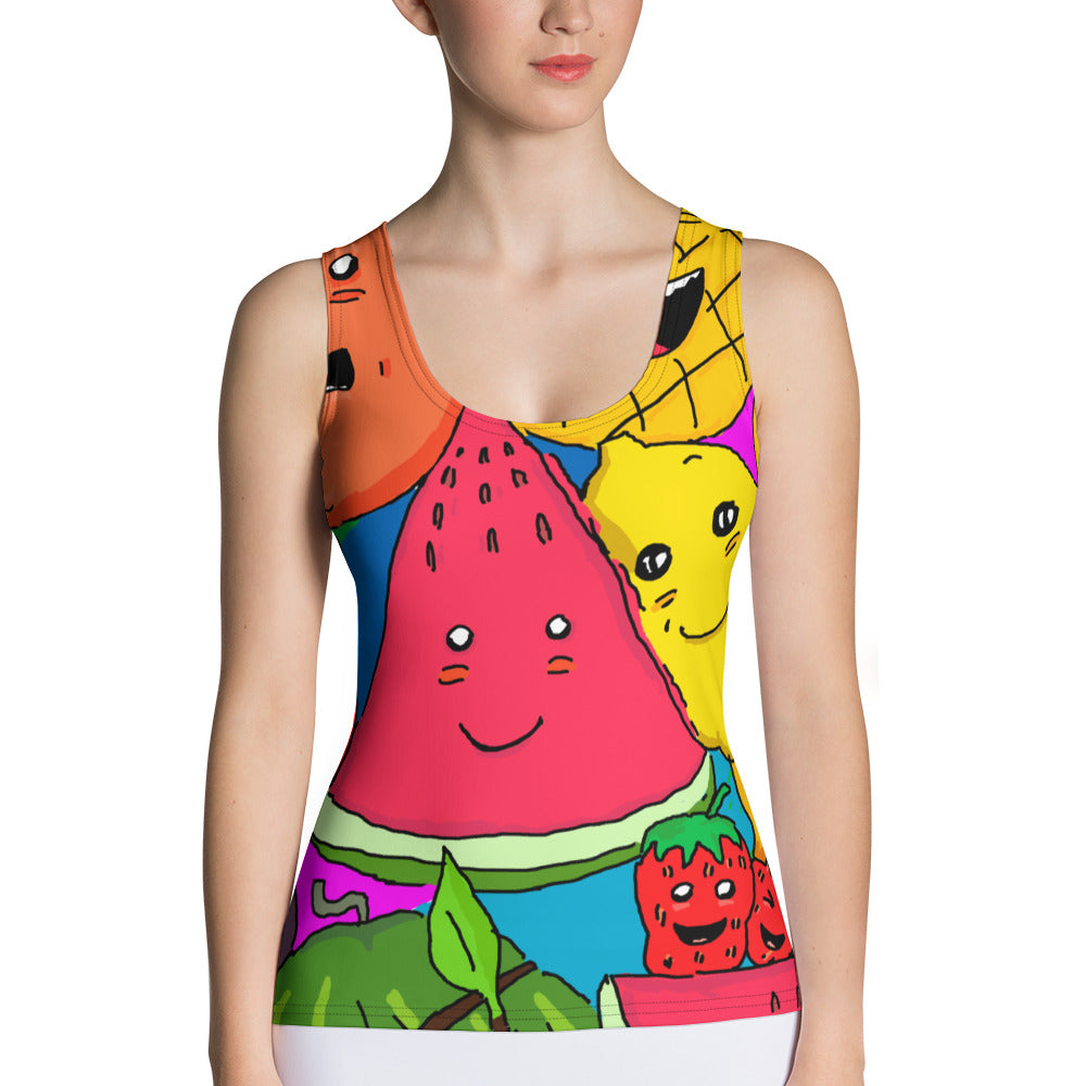 ragnacold Sublimation Cut & Sew Tank Top fruit planet - ragnacold