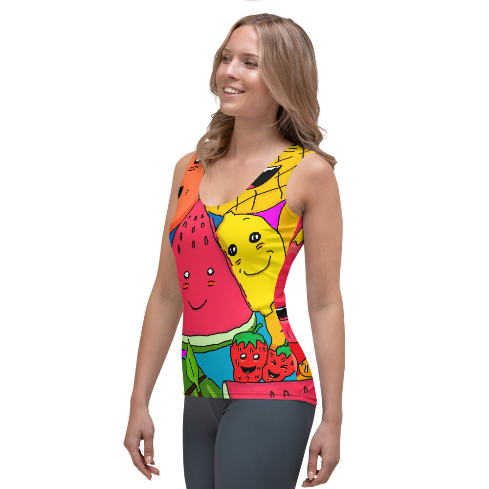 Sublimation Cut & Sew Tank Top tropical fruit rainbow - ragnacold