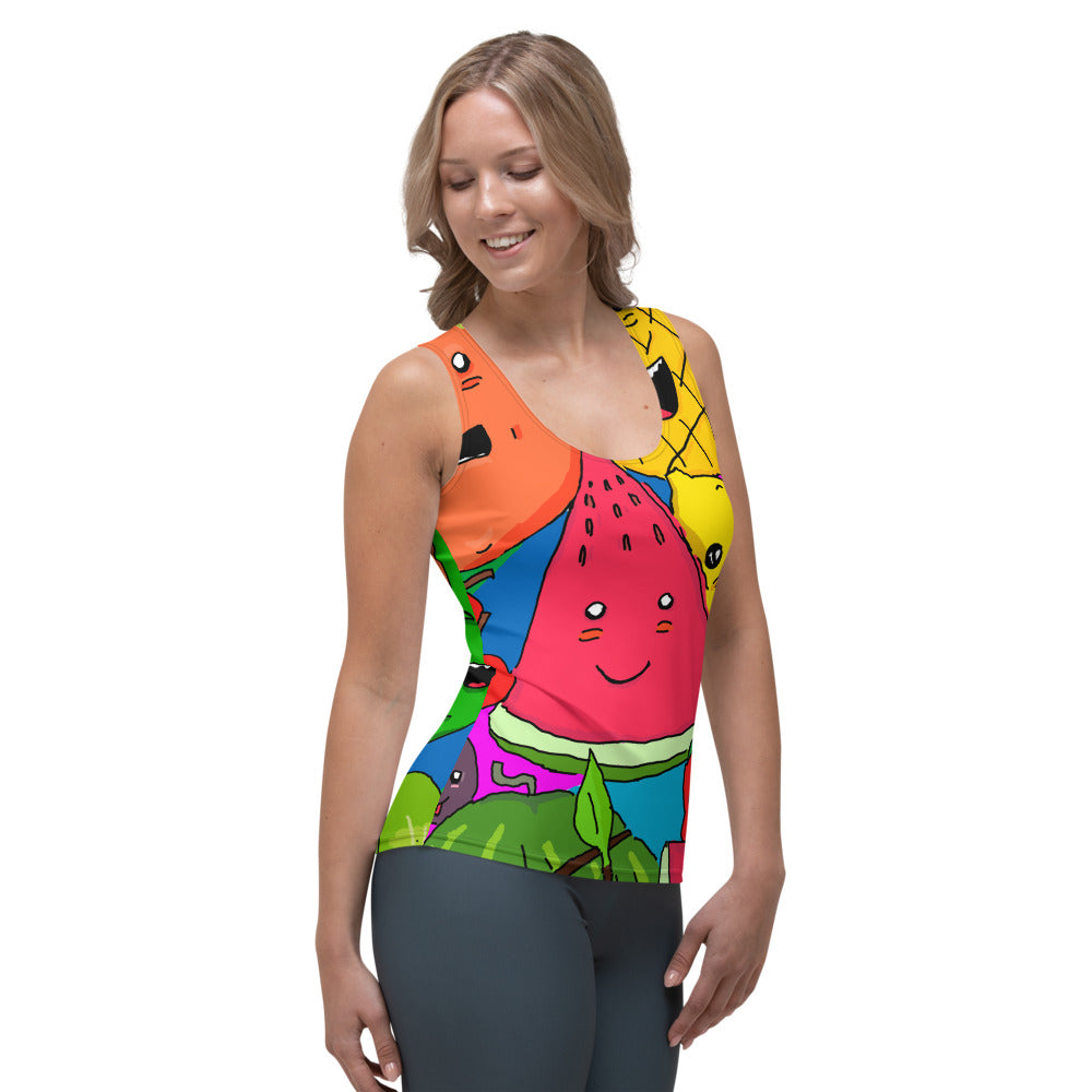 Sublimation Cut & Sew Tank Top tropical fruit rainbow - ragnacold