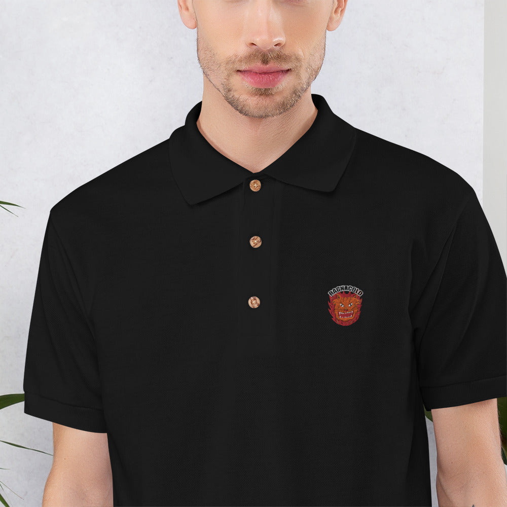 Embroidered Polo Shirt wild ragnacold - ragnacold Black / S