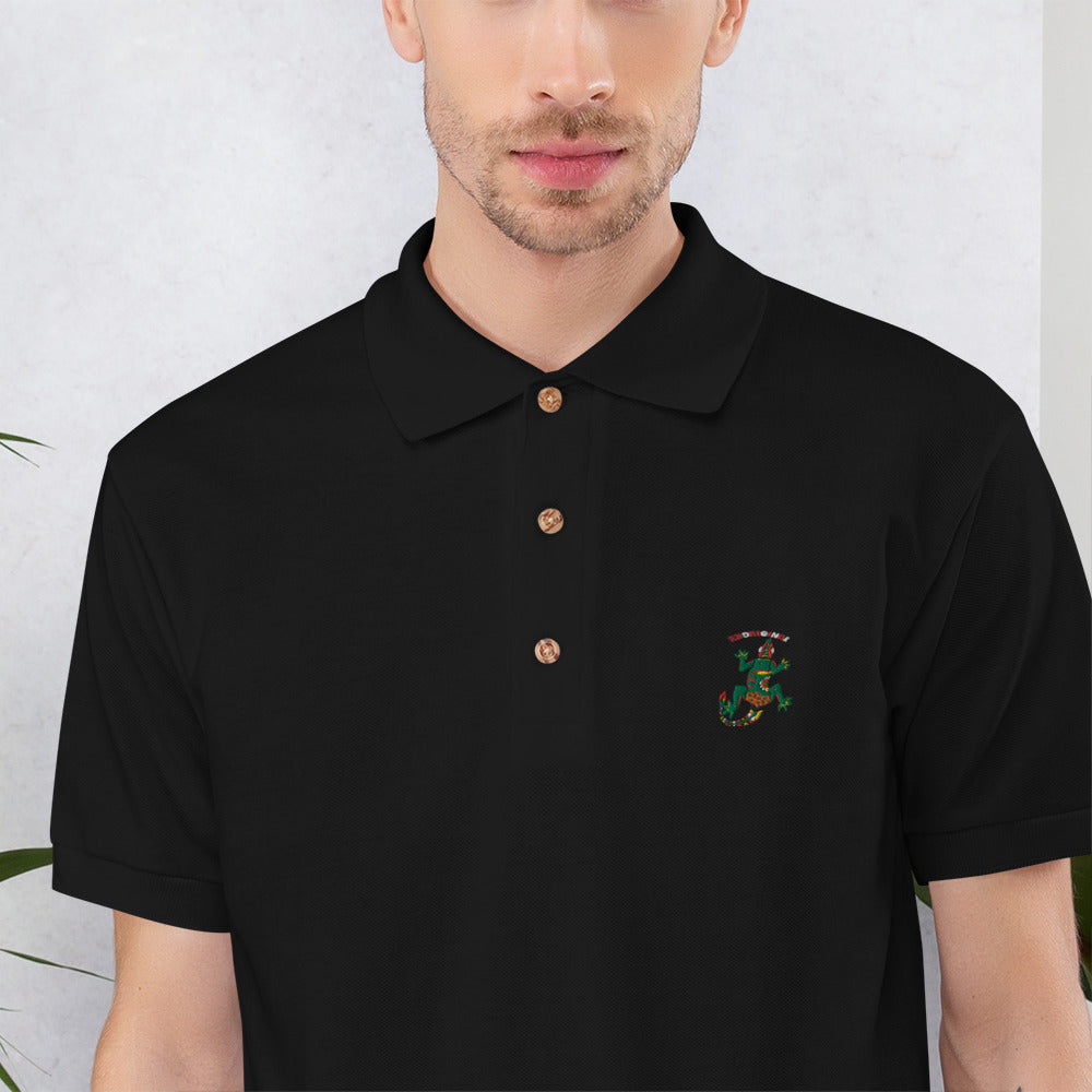 Embroidered Polo Shirt aboriginal australia - ragnacold Black / S