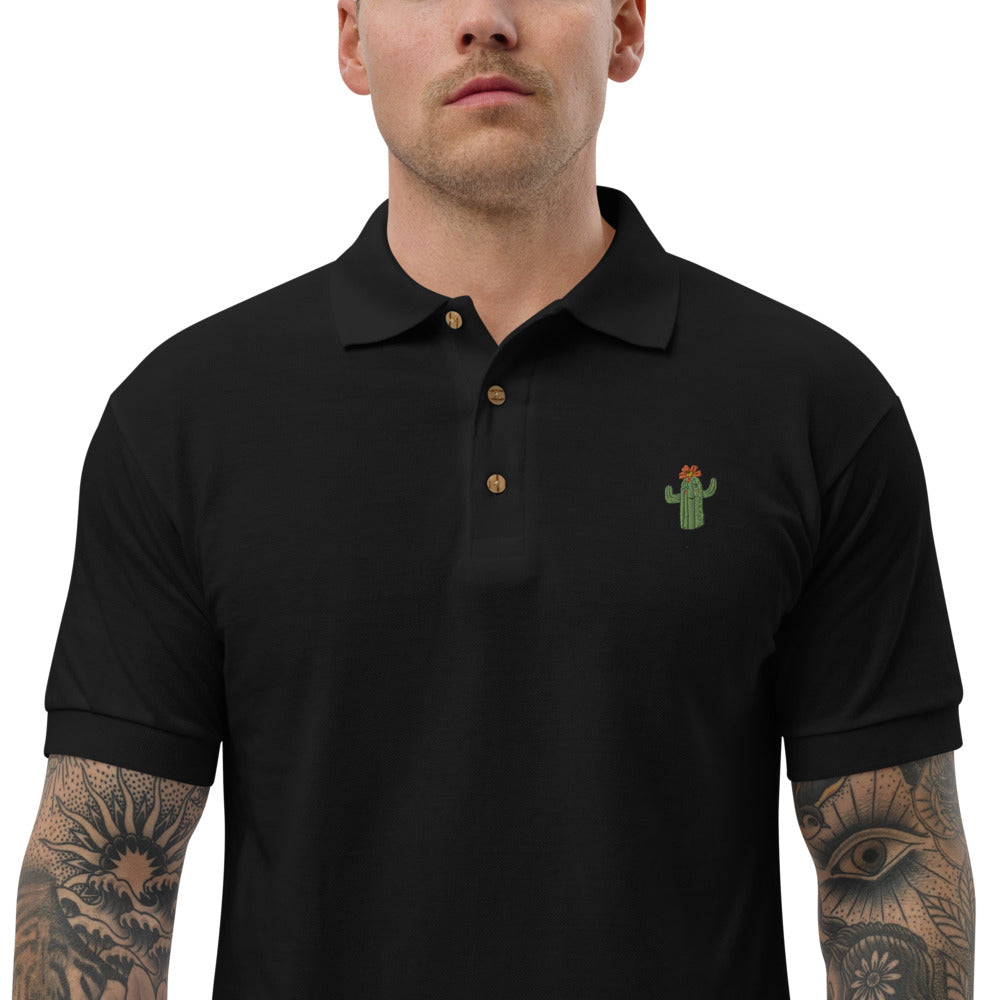 Embroidered Polo Shirt cactus - ragnacold Black / S