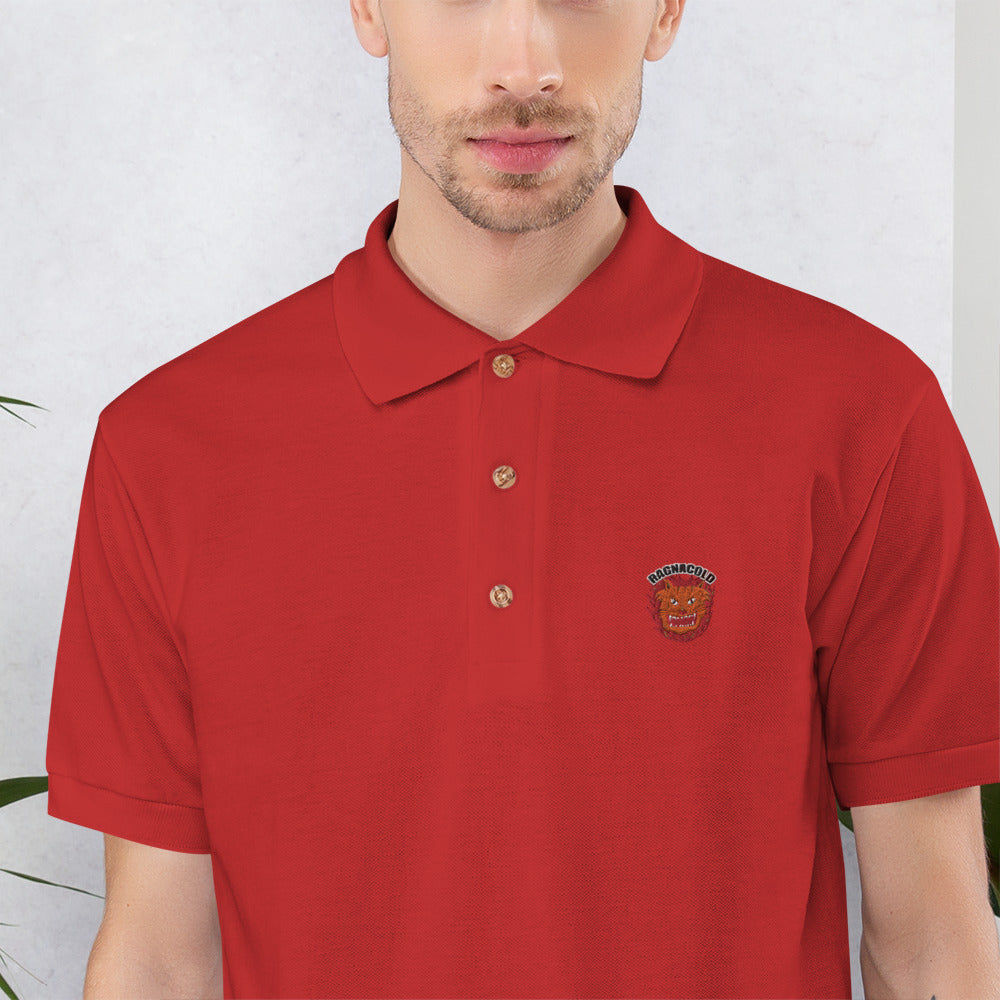 Embroidered Polo Shirt wild ragnacold - ragnacold Red / S