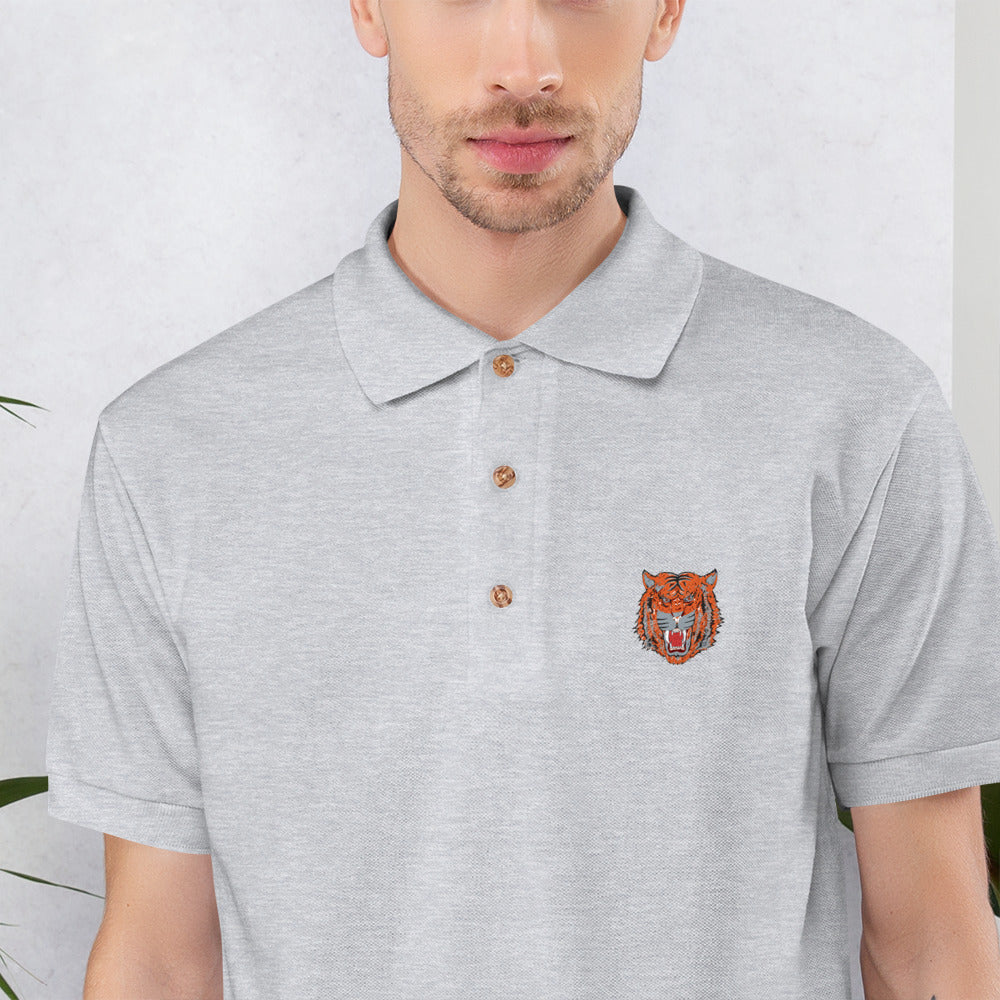 Embroidered Polo Shirt wild cat - ragnacold Sport Grey / S