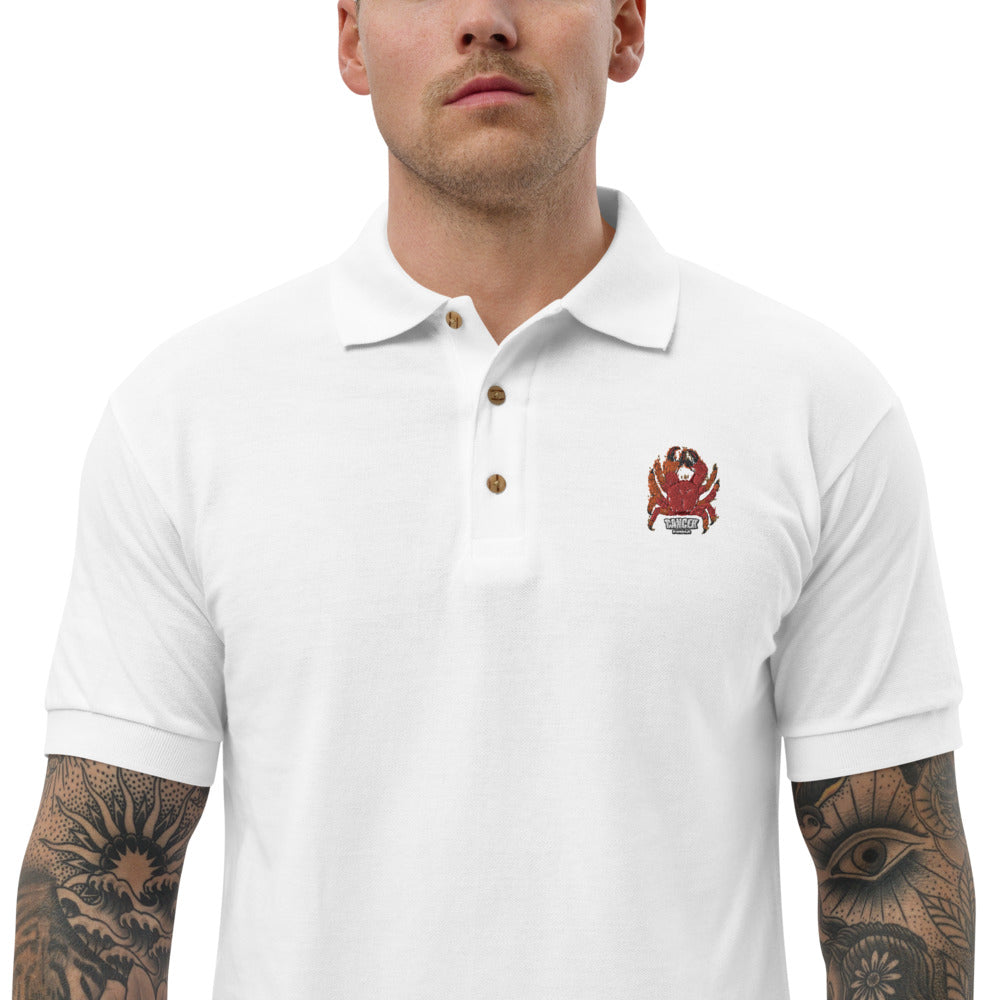 Embroidered Polo Shirt cancer zodiac - ragnacold White / S