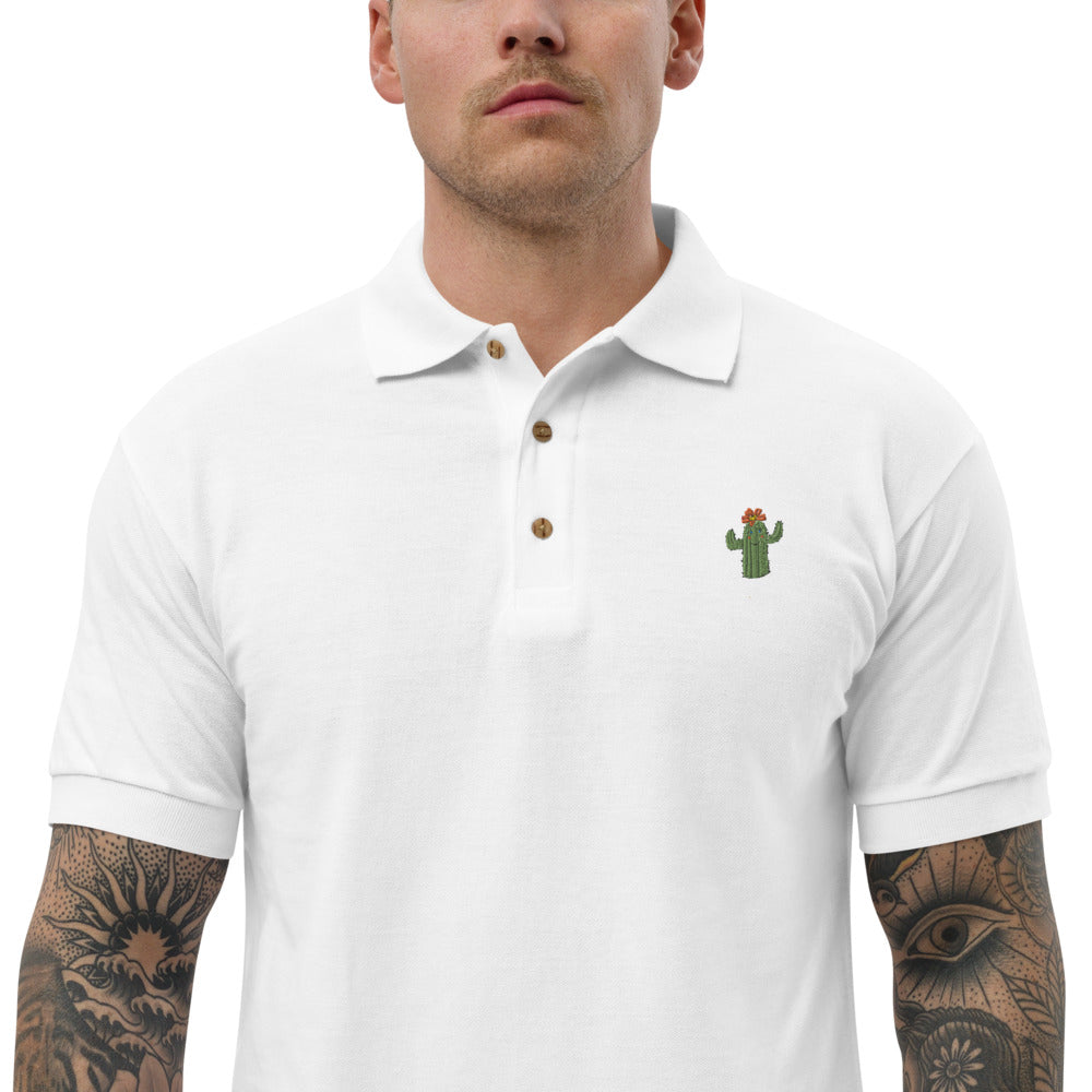 Embroidered Polo Shirt cactus - ragnacold White / S