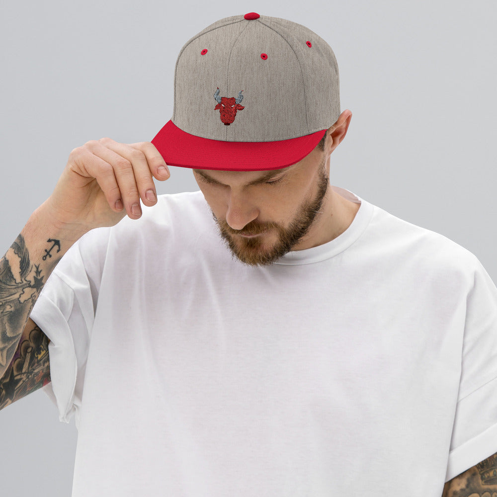 Snapback Hat red bull spain - ragnacold Heather Grey/ Red