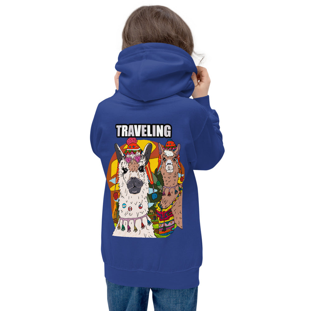 Kids Hoodie traveling llama - ragnacold Royal Blue / XS