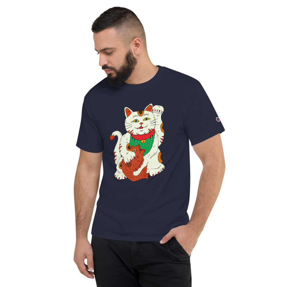 Men's Champion T-Shirt neko cat fortune - ragnacold Navy / S