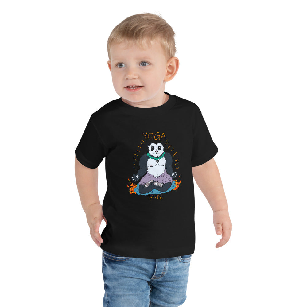 Toddler Short Sleeve Tee yoga panda - ragnacold Black / 2T