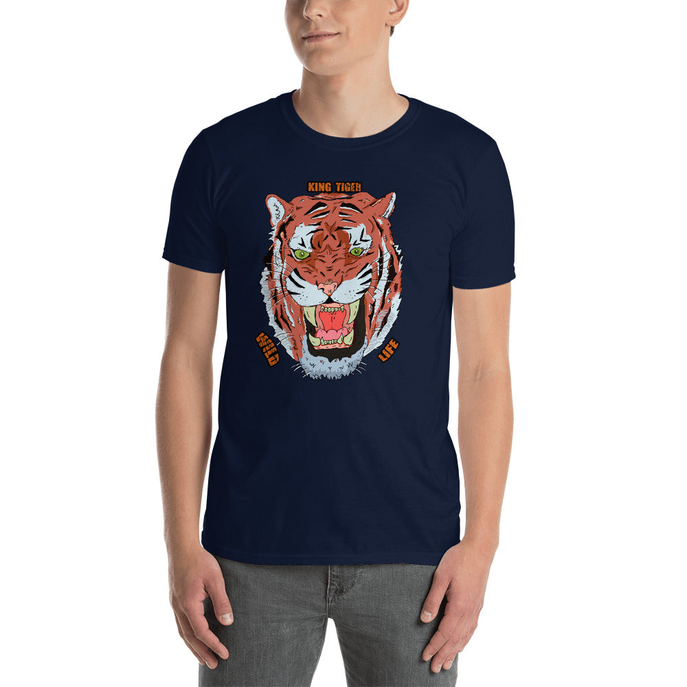 Short-Sleeve Unisex T-Shirt wild tiger - ragnacold Navy / S