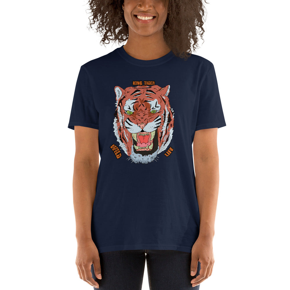 Short-Sleeve Unisex T-Shirt tiger - ragnacold Navy / S