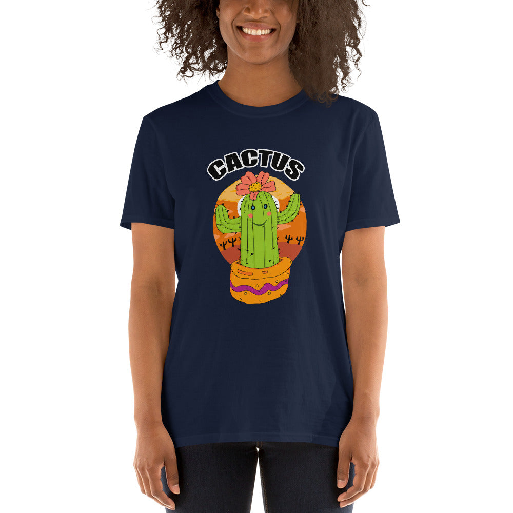 Short-Sleeve Unisex T-Shirt cactus green life - ragnacold Navy / S