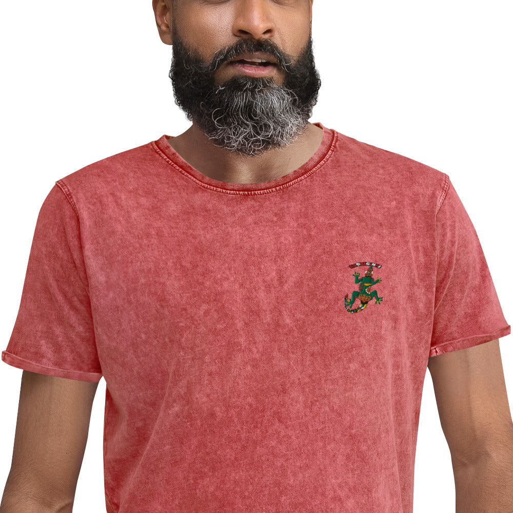 Denim T-Shirt lizard aboriginal - ragnacold Garnet Red / S