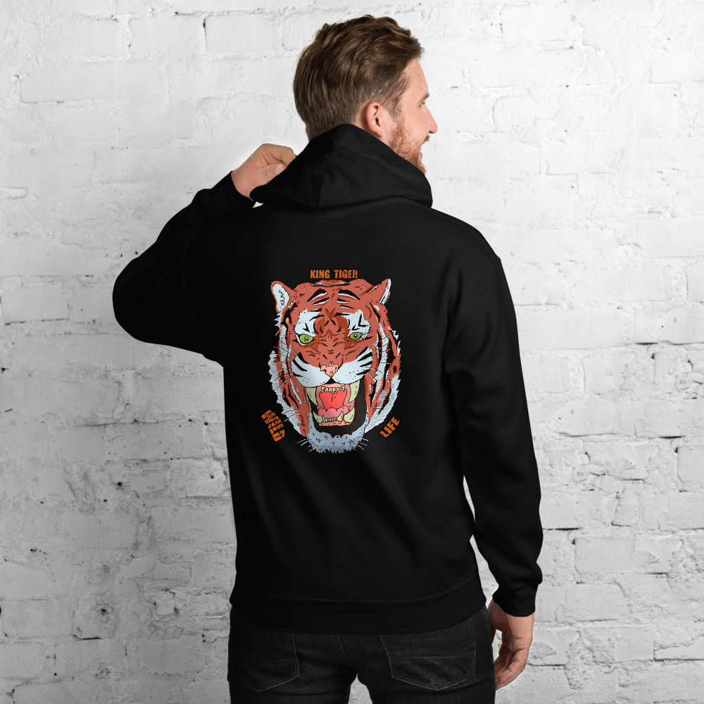 Unisex Hoodie king tiger cat - ragnacold Black / S