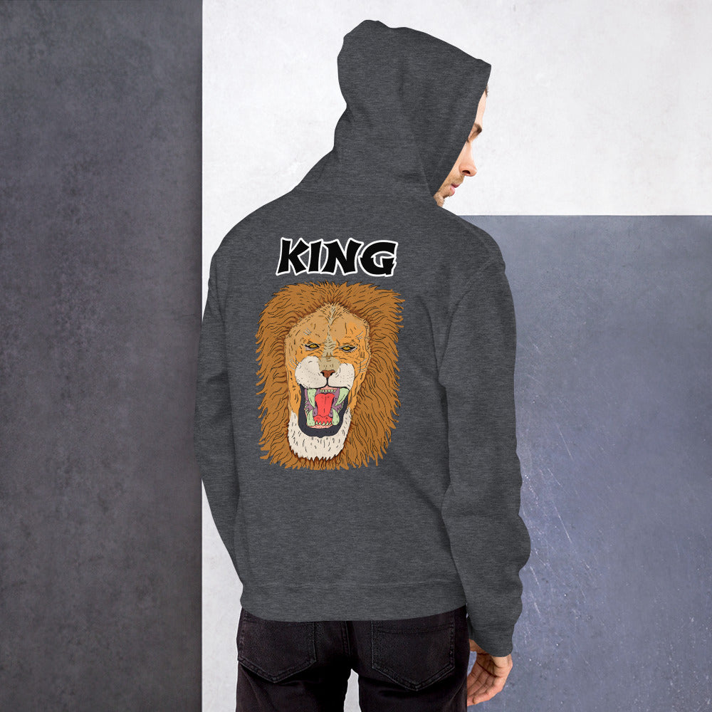 Unisex Hoodie king leo - ragnacold Dark Heather / S