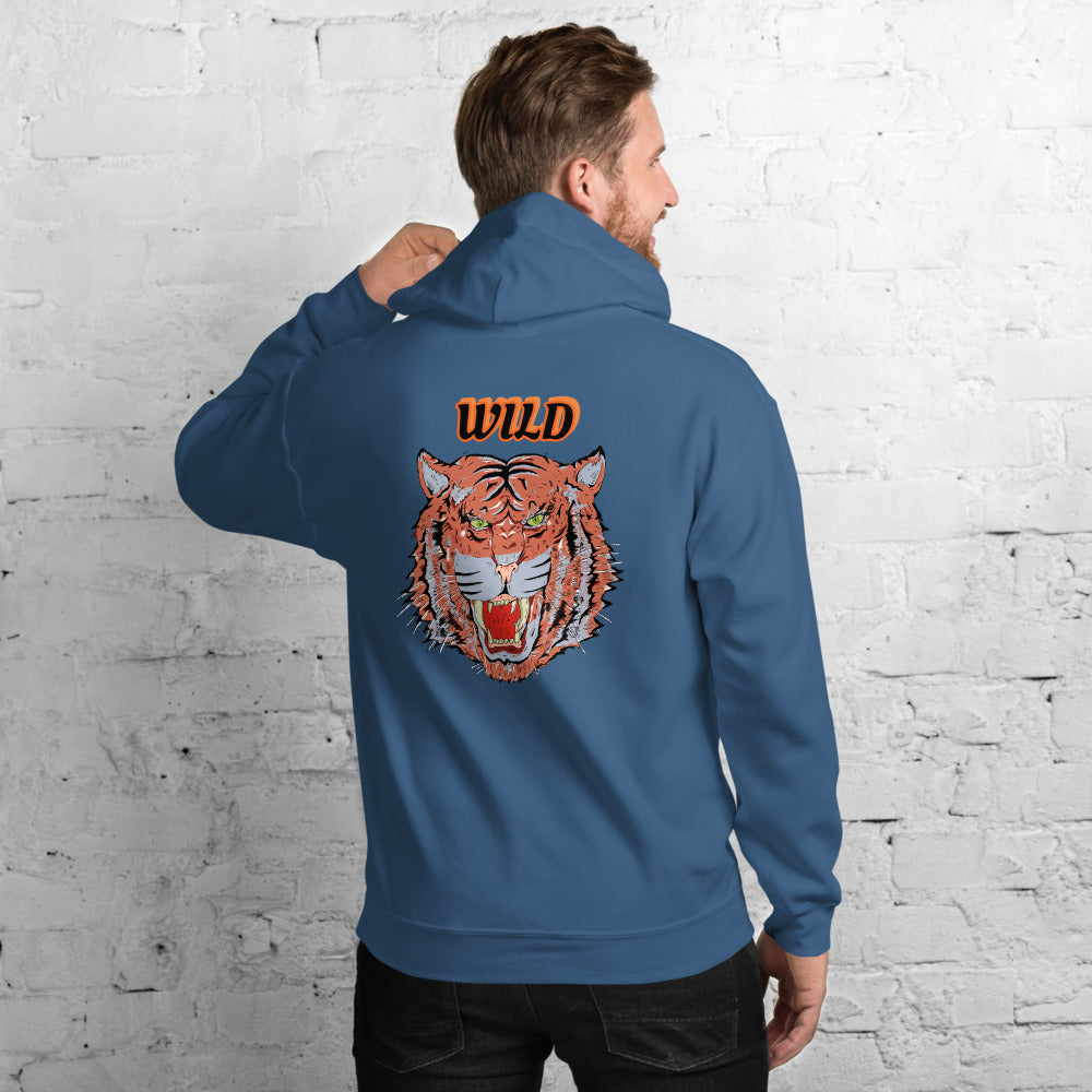 Unisex Hoodie wild cat - ragnacold Indigo Blue / S