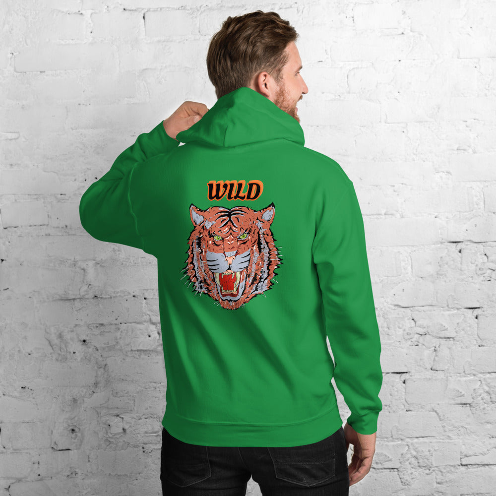 Unisex Hoodie wild cat - ragnacold Irish Green / S