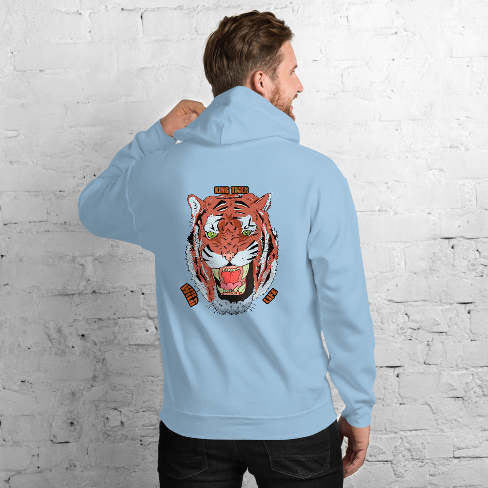 Unisex Hoodie king tiger cat - ragnacold Light Blue / S