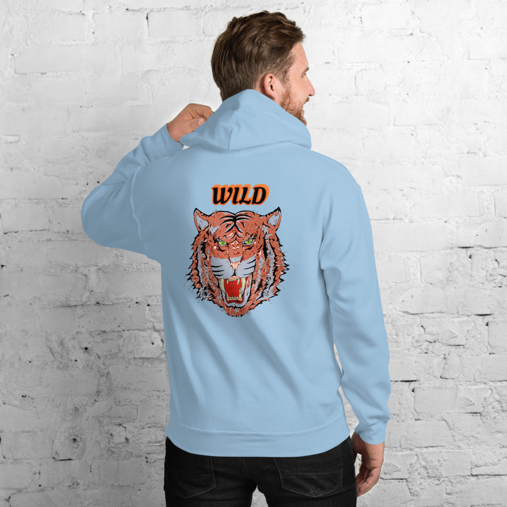 Unisex Hoodie wild cat - ragnacold Light Blue / S