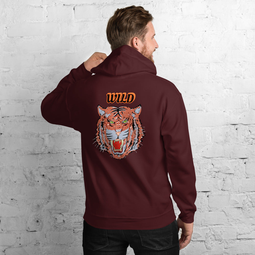 Unisex Hoodie wild cat - ragnacold Maroon / S