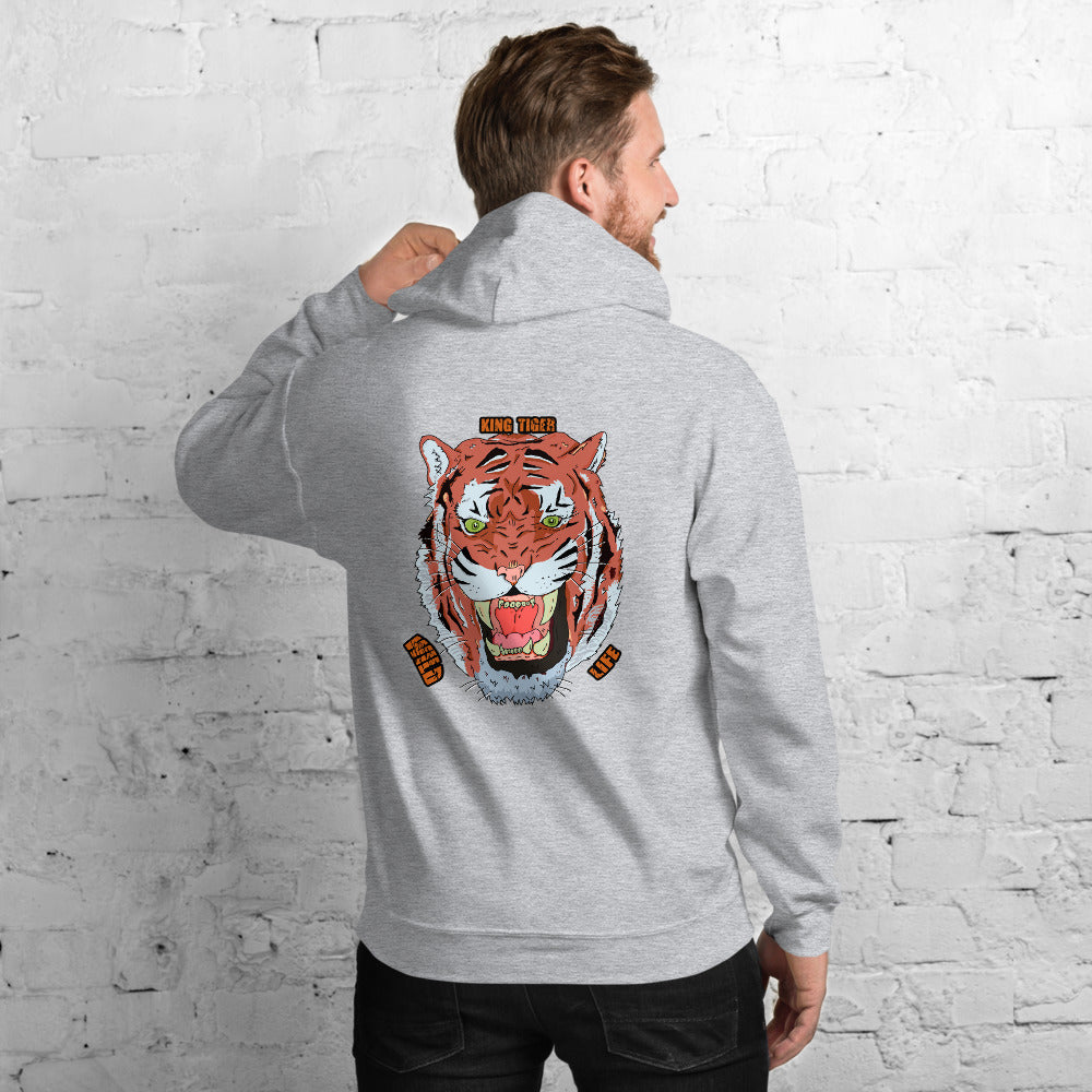 Unisex Hoodie king tiger cat - ragnacold Sport Grey / S