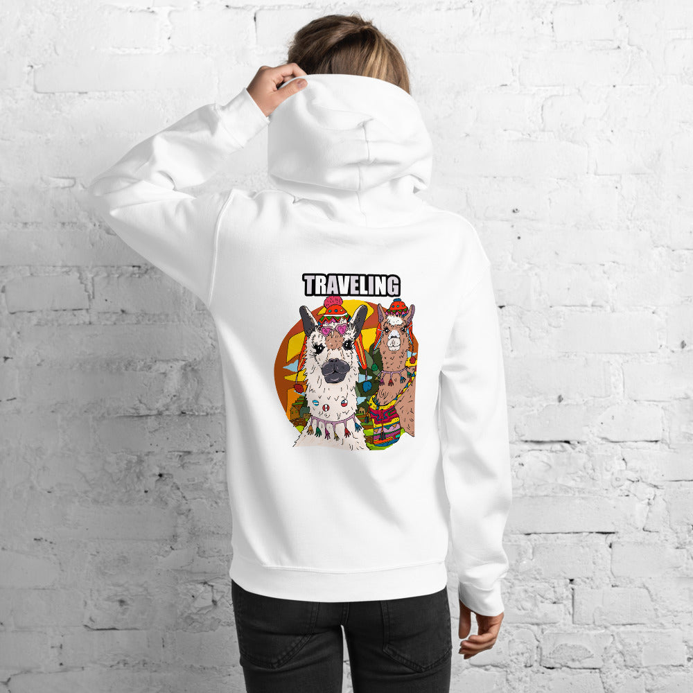 Unisex Hoodie alpaca llama travelling - ragnacold White / S