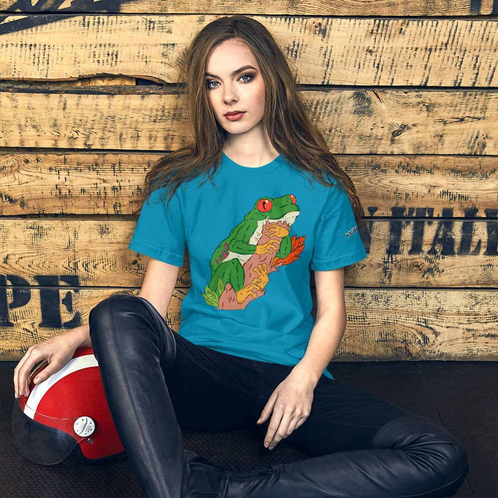 Short-Sleeve Unisex T-Shirt tropical frog rana - ragnacold Aqua / S