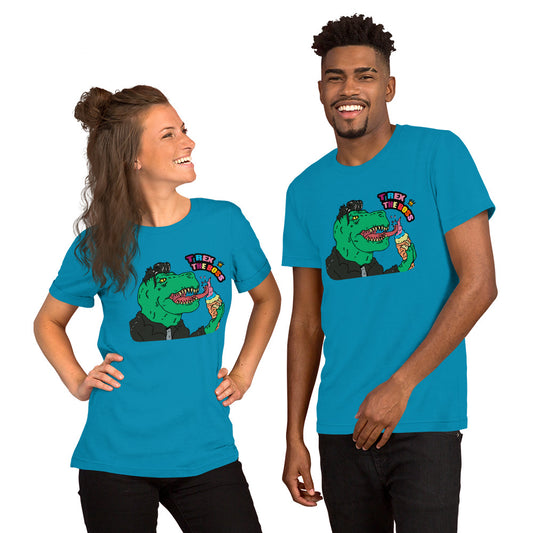 Short-Sleeve Unisex T-Shirt te rex boss - ragnacold Aqua / S