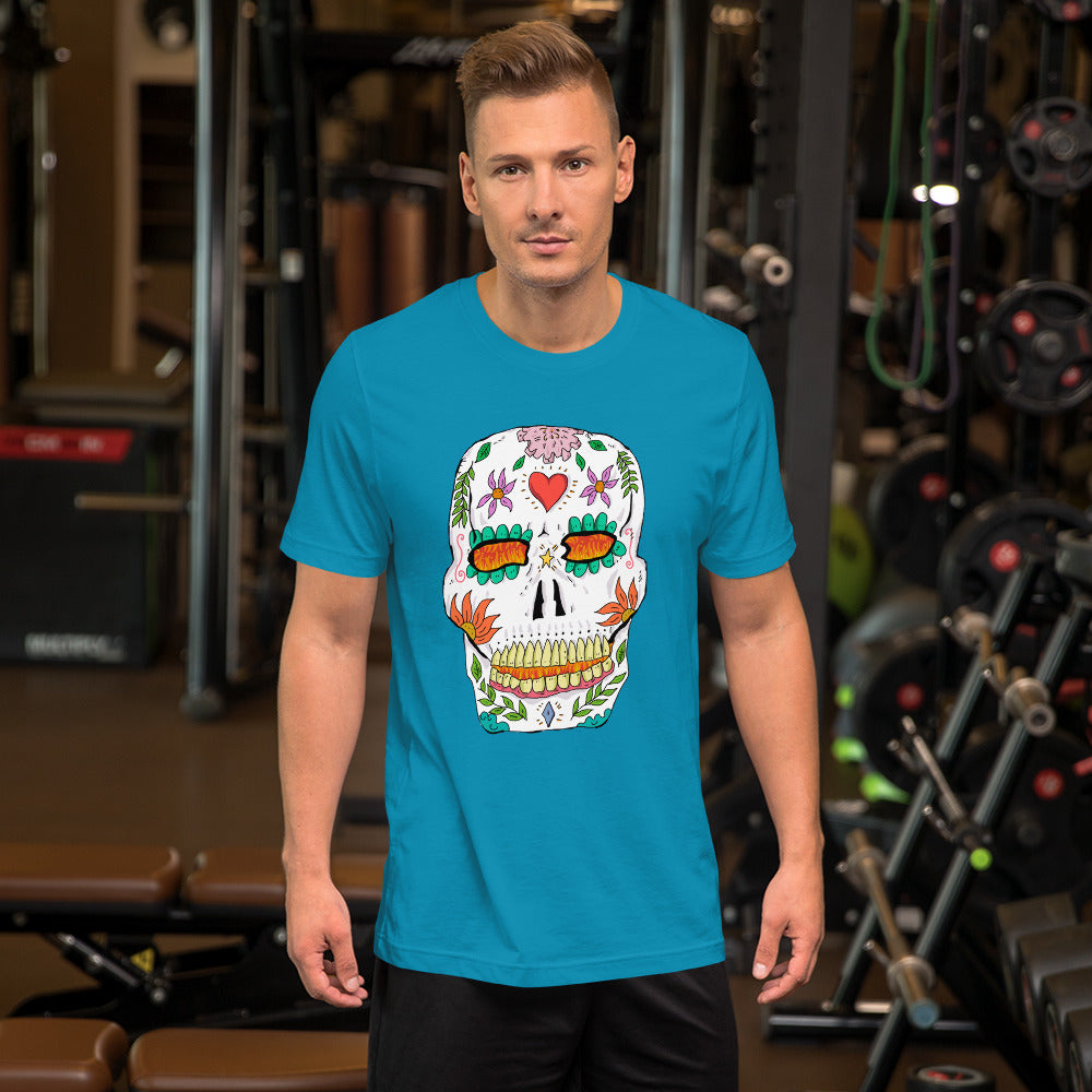 Short-Sleeve Unisex T-Shirt catrina mexico - ragnacold Aqua / S