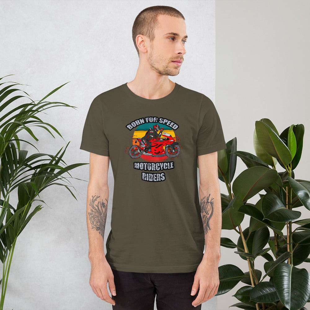 Short-Sleeve Unisex T-Shirt speed motorcycles riders - ragnacold Army / S