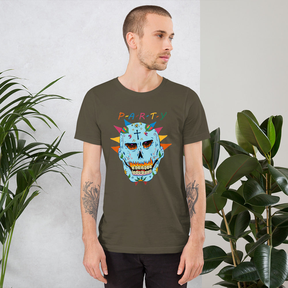 Short-Sleeve Unisex T-Shirt party skull - ragnacold Army / S