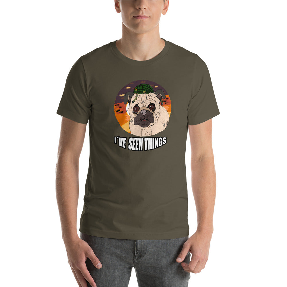 Short-Sleeve Unisex T-Shirt pug soldier - ragnacold Army / S