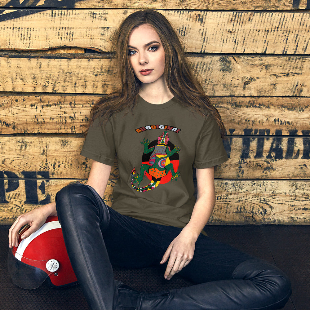 Short-Sleeve Unisex T-Shirt aboriginal lizard - ragnacold Army / S