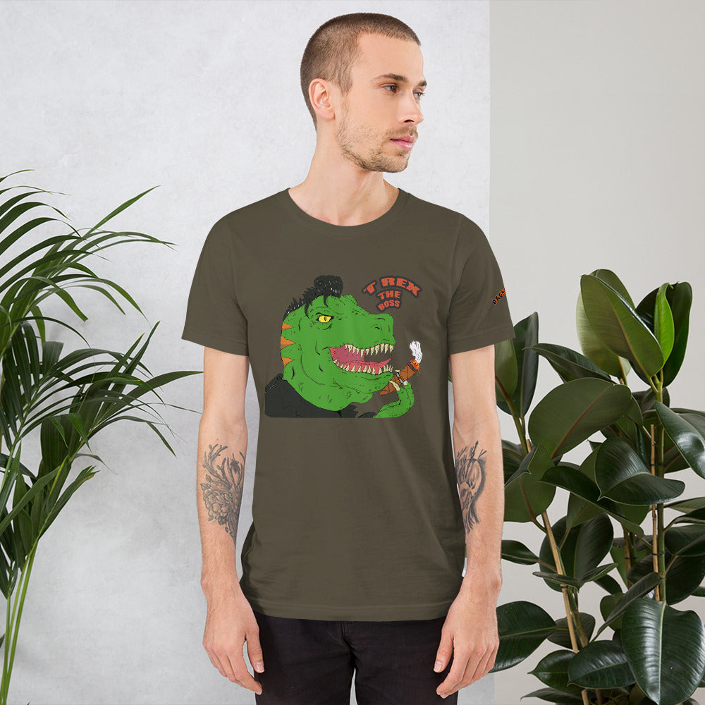 Short-Sleeve Unisex T-Shirt rex the boss rockstar - ragnacold Army / S