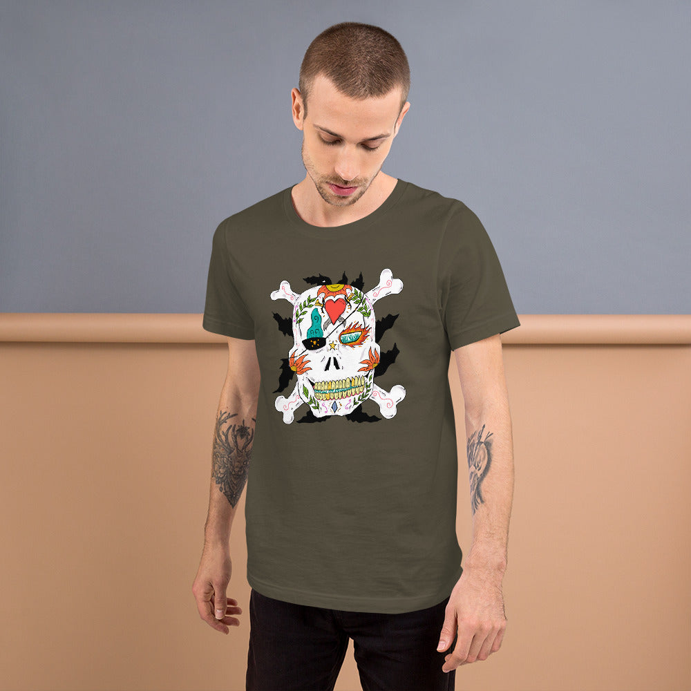 Short-Sleeve Unisex T-Shirt pirate skull - ragnacold Army / S