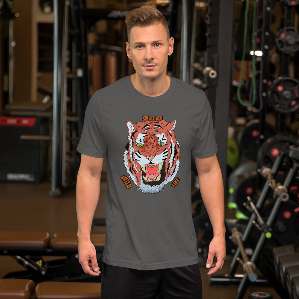 Short-Sleeve Unisex T-Shirt king tiger - ragnacold Asphalt / S