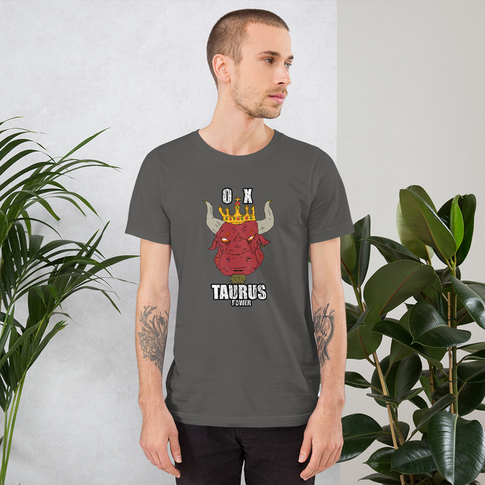 Short-Sleeve Unisex T-Shirt taurus zodiac - ragnacold Asphalt / S